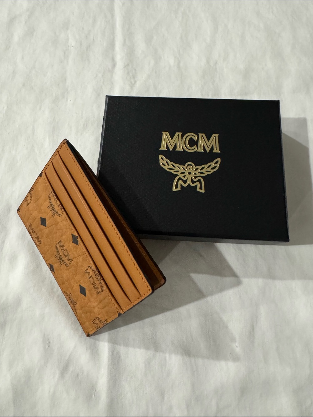 MCM Cognac Monogram Card Case